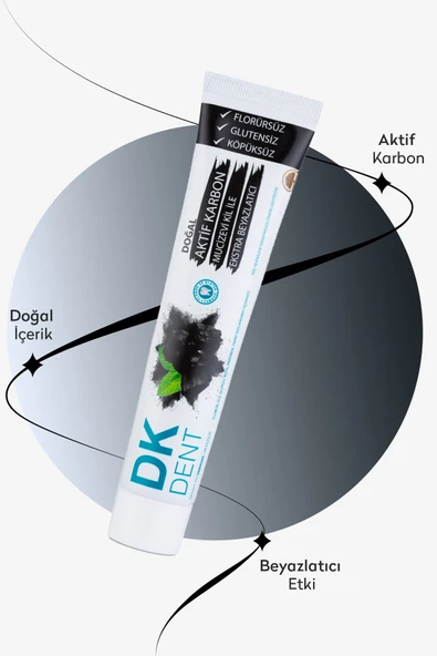 Dermokil Dk Dent Aktif Karbon Florürsüz Diş Macunu 75 ml 2'li Set - Resim 3