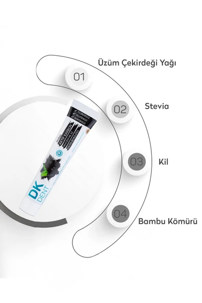 Dermokil Dk Dent Aktif Karbon Florürsüz Diş Macunu 75 ml 2'li Set - Resim 2