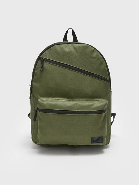 3 Gözlü Okul Sırt Çantası Laptop Bölmeli Sırt Çantası Haki 43 cm ürün görseli