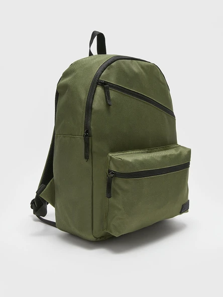 3 Gözlü Okul Sırt Çantası Laptop Bölmeli Sırt Çantası Haki 43 cm - Resim 2