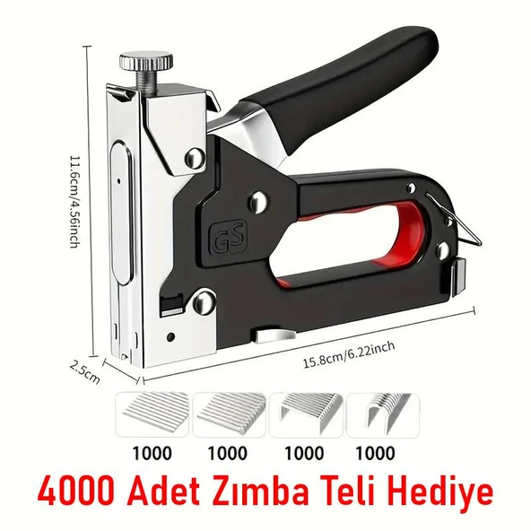 Valkyrie Profesyonel Zımba Tabancası + 4000 Adet Zımba Teli Hediye – Ahşap, Kumaş ve Duvar İçin Güçlü Tabanca - 4