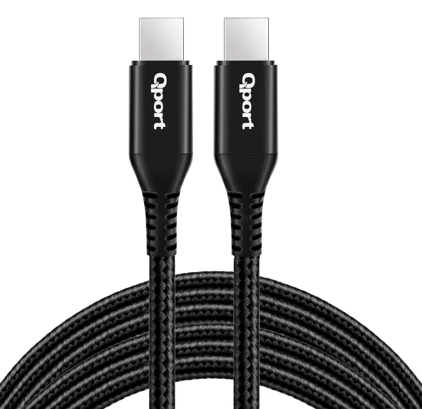 QPORT Q-TYPE-C3 3M TYPE-C 100W SUPER HIZLI PD SARJ VE DATA KABLOSU - Resim 2