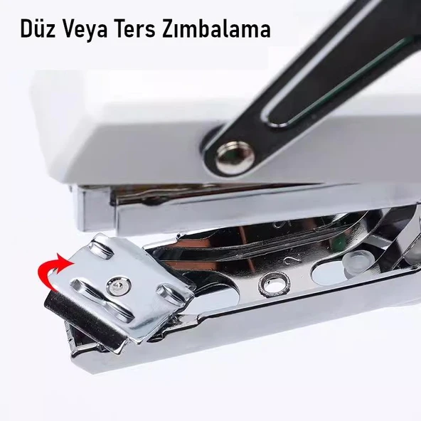 Valkyrie Profesyonel Metal Zımba Tabancası 60 Sayfa Kapasite 1000 Zımba Teli HEDİYE Ofis ve Ev Dayanıklı Beyaz - 7
