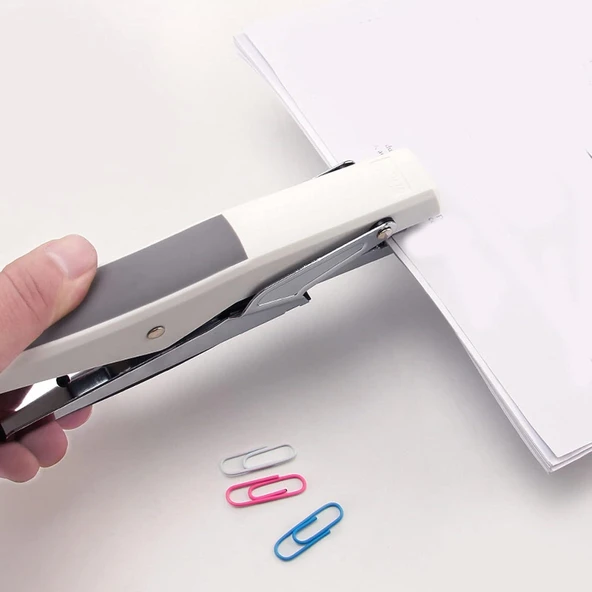 Valkyrie Profesyonel Metal Zımba Tabancası 60 Sayfa Kapasite 1000 Zımba Teli HEDİYE Ofis ve Ev Dayanıklı Beyaz - 8