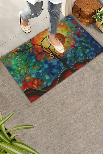 Valerine Life Masalsı Güneş Işıltılı Renklerin Dansı Welcome Hoş Geldiniz Kapı Önü Paspası 45x70cm ürün görseli