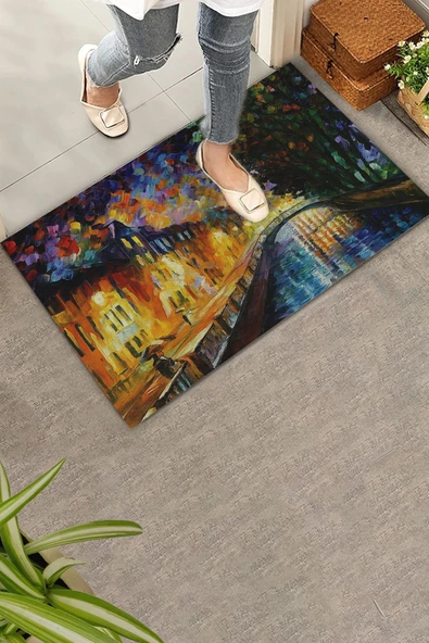 Valerine Life Renklerin Senfonisi Tablosu Welcome Hoş Geldiniz Kapı Önü Paspası 45x70cm - 1