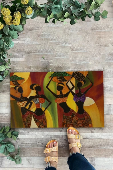 Valerine Life Bereketin Ezgisi Temalı Tablo Kahverengi Welcome Hoş Geldiniz Kapı Önü Paspası 45x70cm - 2