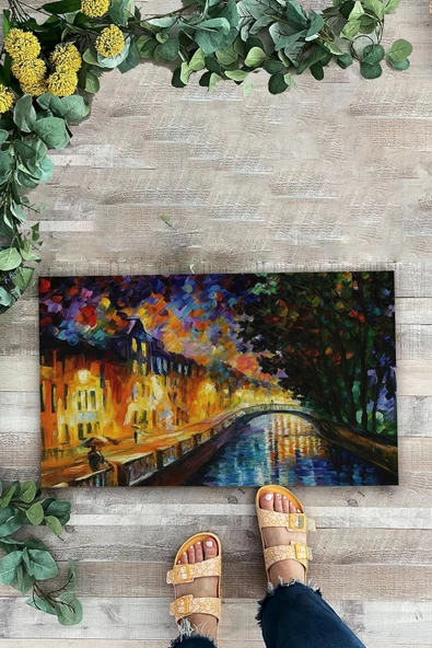 Valerine Life Renklerin Senfonisi Tablosu Welcome Hoş Geldiniz Kapı Önü Paspası 45x70cm - 2