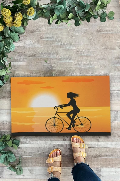 Valerine Life Özgürlüğün İzinde Sarı Renkli Welcome Hoş Geldiniz Kapı Önü Paspası 45x70cm - Resim 3