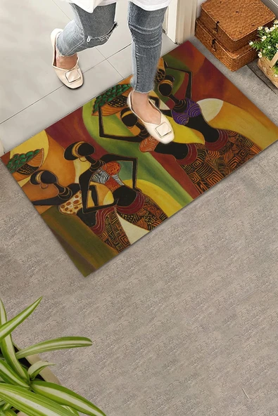 Valerine Life Bereketin Ezgisi Temalı Tablo Kahverengi Welcome Hoş Geldiniz Kapı Önü Paspası 45x70cm - 1