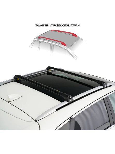 Nissan Primere 1991-1997 Uyumlu Turtle Air-1 Full Kit Tavan Ara Atkı Seti 82-82cm Gri - 6