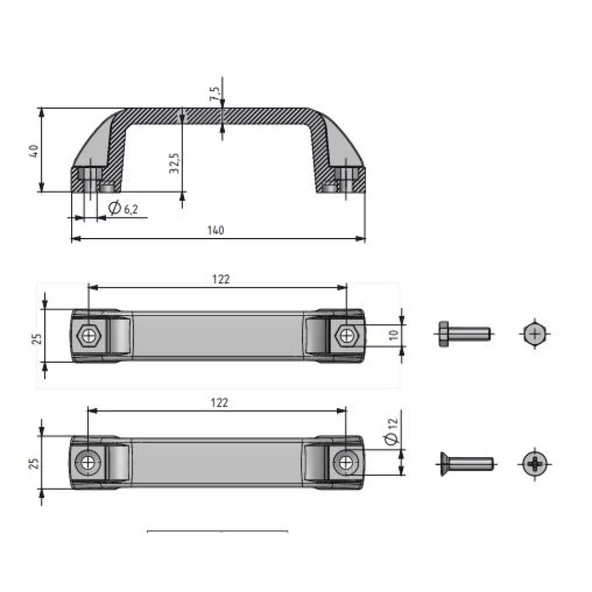 Makina ve Kapak Kulpu Kısa Model 2 Adet - 2