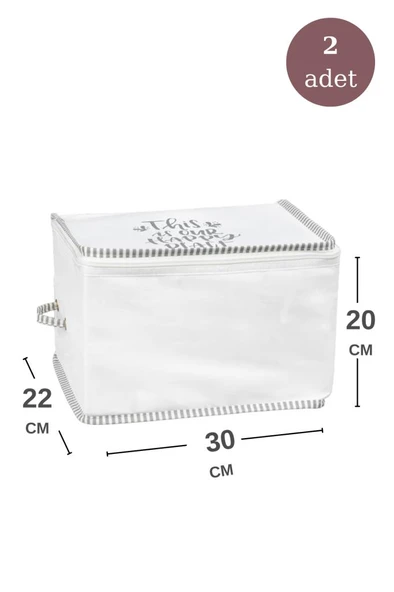 2’li İpli Kazak Hurcu Set, Yatak Baza Kanepe Altı Kıyafet Çamaşır Eşarp Düzenleyici (30x20cm) 2 Adet - 2