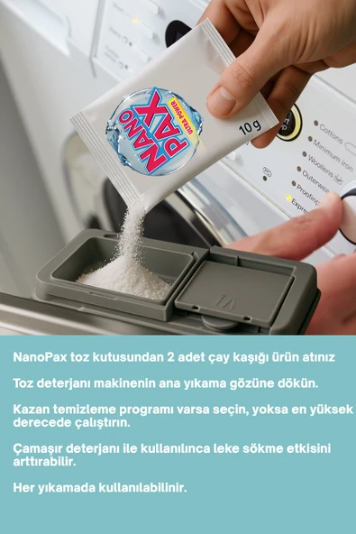 ÇAMAŞIR MAKİNESİ & BULAŞIK MAKİNESİ TEMZİLEYİCİ TOZ BAKIM SETİ (2 ADET X 200GR) - 6