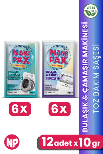 ÇAMAŞIR & BULAŞIK MAKİNESİ TEMİZLEYİCİ TOZ BAKIM SAŞESİ (6 X 6 ADET 10gr)