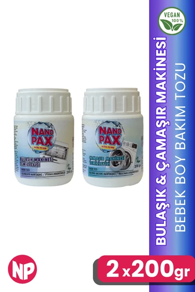 ÇAMAŞIR MAKİNESİ & BULAŞIK MAKİNESİ TEMZİLEYİCİ TOZ BAKIM SETİ (2 ADET X 200GR)