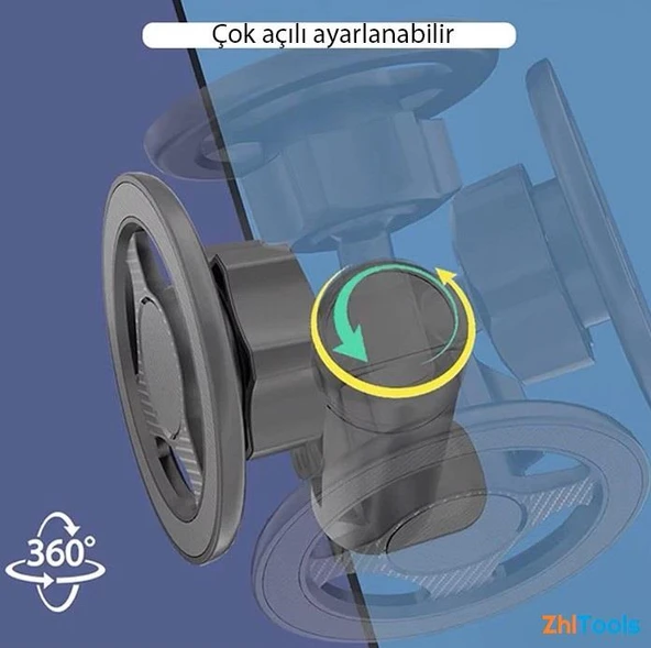 Zhltools Magsafe Uyumlu Masa Koltuk Klipsli Manyetik Telefon Tutucu - Resim 4