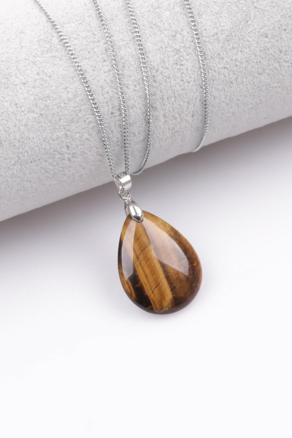 Kaplan Gözü Doğal Taş Kolye ürün görseli 1