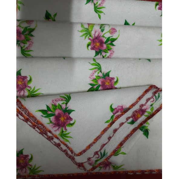 İHRACAT FAZLASI BASKILI %100 PAMUKLU 6'LI MUTFAK HAVLUSU - EBADI: 28 X 40 CM - 6