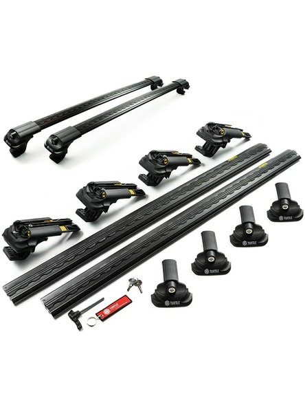 Dacia Renault Duster 2018-2025 Uyumlu Turtle Air-1 Full Kit Tavan Ara Atkı Seti 1002 82-86cm Siyah - 9