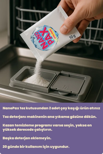 ÇAMAŞIR MAKİNESİ & BULAŞIK MAKİNESİ TEMZİLEYİCİ TOZ BAKIM SETİ (2 ADET X 200GR) - 4