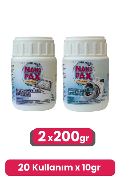 ÇAMAŞIR MAKİNESİ & BULAŞIK MAKİNESİ TEMZİLEYİCİ TOZ BAKIM SETİ (2 ADET X 200GR) - 2