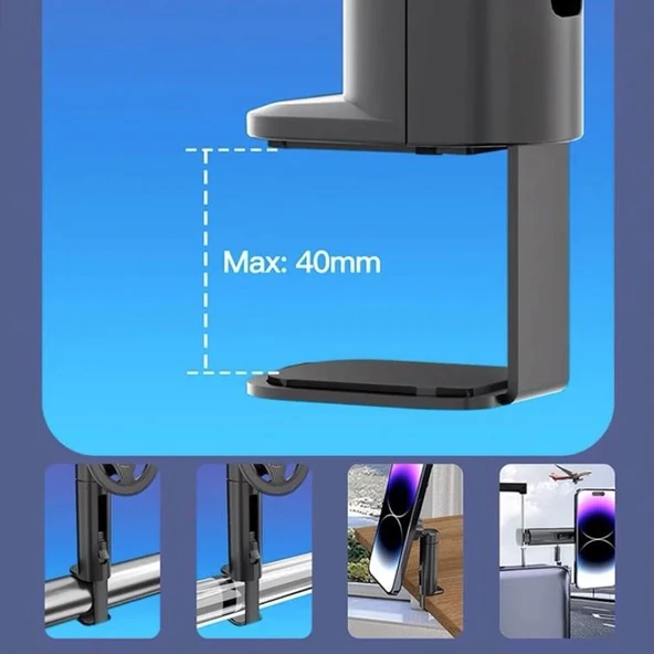 Zhltools Magsafe Uyumlu Masa Koltuk Klipsli Manyetik Telefon Tutucu - Resim 6