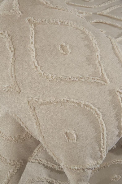 Çeyiz Diyarı Pirot 2 Parça Tek Kişilik Pike Takımı Bej - Resim 5