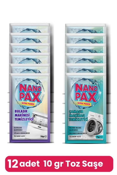 ÇAMAŞIR & BULAŞIK MAKİNESİ TEMİZLEYİCİ TOZ BAKIM SAŞESİ (6 X 6 ADET 10gr) - 2