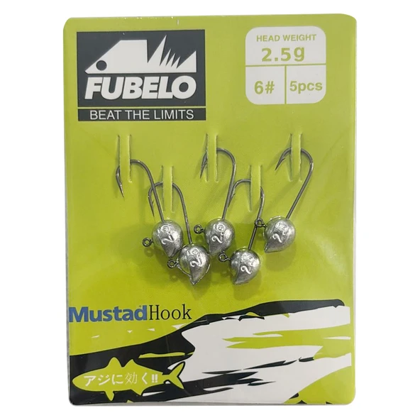 Fubelo Sharp Head 5 Adet Jig Head  2.5gr 6no ürün görseli