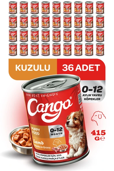 Cango Yavru Yaş Köpek Maması Kuzu Etli 415Gr 36Lı