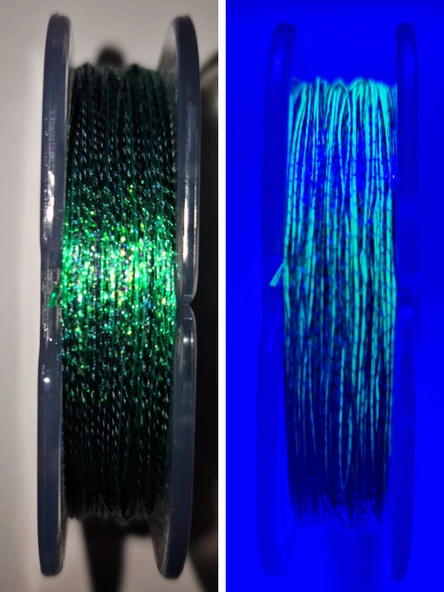 Eagenset Hazır Çapari Kombini Boru Sim Ultraviyole Uv Neon Koyu Yeşil Makarada - Resim 5