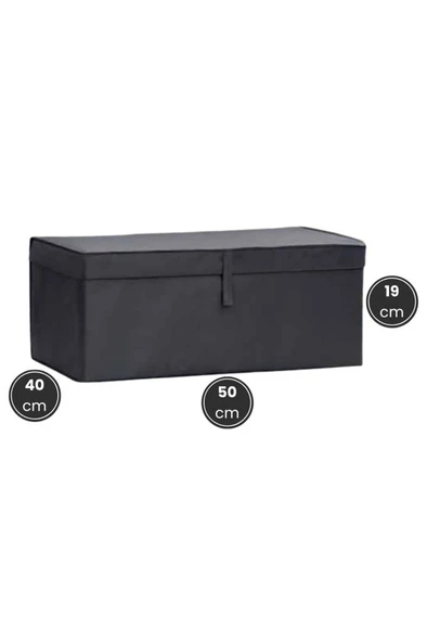 Baza Kutu Hurç, Yatak Kanepe Baza Altı Düzenleyici Su Geçirmez Mukavva Destekli 1 Adet ANTRASİT - Resim 3