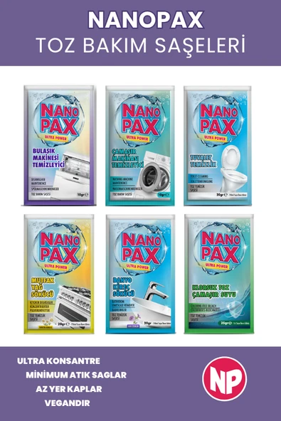 ÇAMAŞIR & BULAŞIK MAKİNESİ TEMİZLEYİCİ TOZ BAKIM SAŞESİ (6 X 6 ADET 10gr) - 6