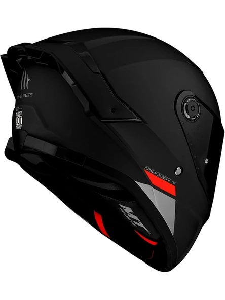 Mt Helmets Kask Thunder 4 Sv Solıd A1 Matt Black Şeffaf Vizör - 3