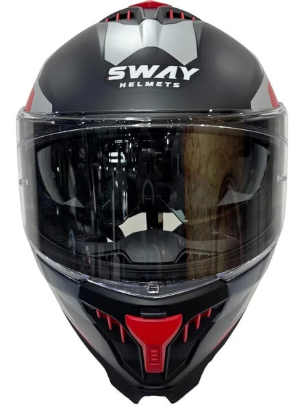 Sway Kask Sway Sw 865 Tıtan Black White Red Güneş Gözlüklü - Resim 5