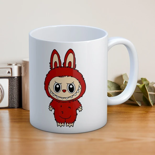 Kırmızı Labubu Baskılı Hediyelik Kupa ürün görseli 1