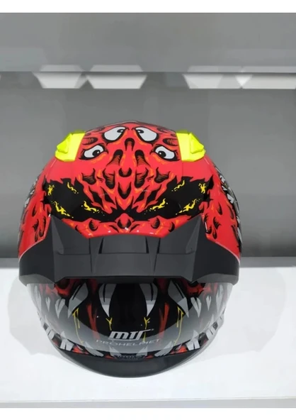 MTS Kask Mts Pro 801 Demon Güneş Gözlüklü Kırmız/sarı - 4