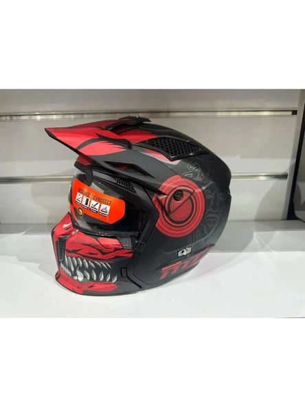 Kask Streetfıghter Sv Aztec B5 Mat Siyah/kırmızı ürün görseli