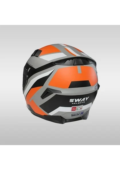 Sway 820 Aıx Orange Full Face Kask Kapalı Motosiklet Kask - 3