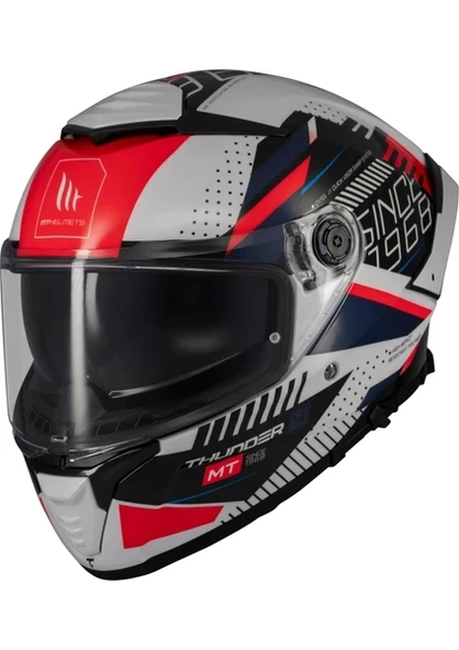 Mt Helmets Kask mt Thunder 4 Sv Luminence A7 Beyaz/mavi/kırmızı - 1