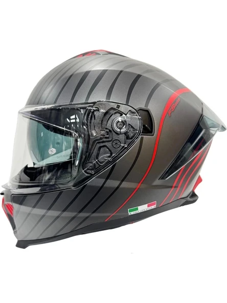 Sway Kask Sway Sw 865 Space Black Red Güneş Gözlüklü
