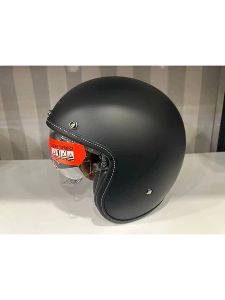 Mt Helmets Kask mt Lemans 2 Sv Mat Siyah Şeffaf Vizörlü
