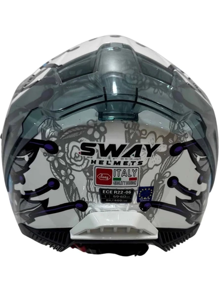 Sway Kapalı Kask Sw 865 Butterfly - Resim 4