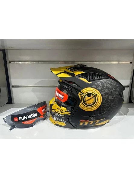 Mt Helmets Kask Streetfıghter Sv Aztec B3 Mat Siyah/sarı - Resim 5
