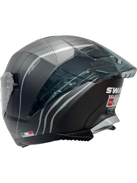 Sway Kask Sway Sw 865 Space Black Whıte Güneş Gözlüklü - Resim 2