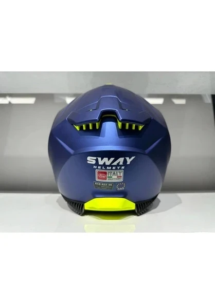 Sway Kask Sway SW-865 Mat Mavi Güneş Gözlüklü - 3