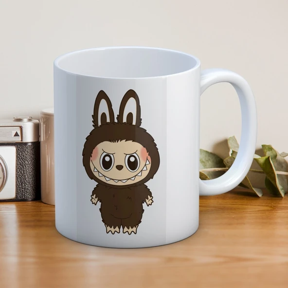 Kahverengi Labubu Baskılı Hediyelik Kupa ürün görseli 1