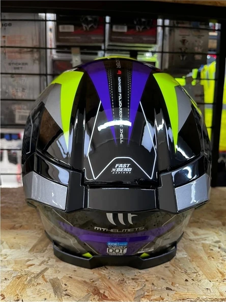 Mt Helmets Kask mt Thunder 4 Sv Valıant B2 Parlak Gri Mor Sarı - 2