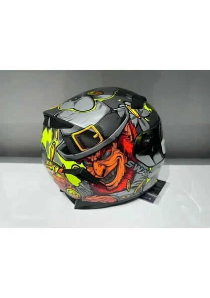 Sway Kask Sway Sw 820 Badboy Full Face Gümüş Vizör - 5
